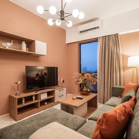 Daire Cretan Sea View 8mins To Beach, Old Town,